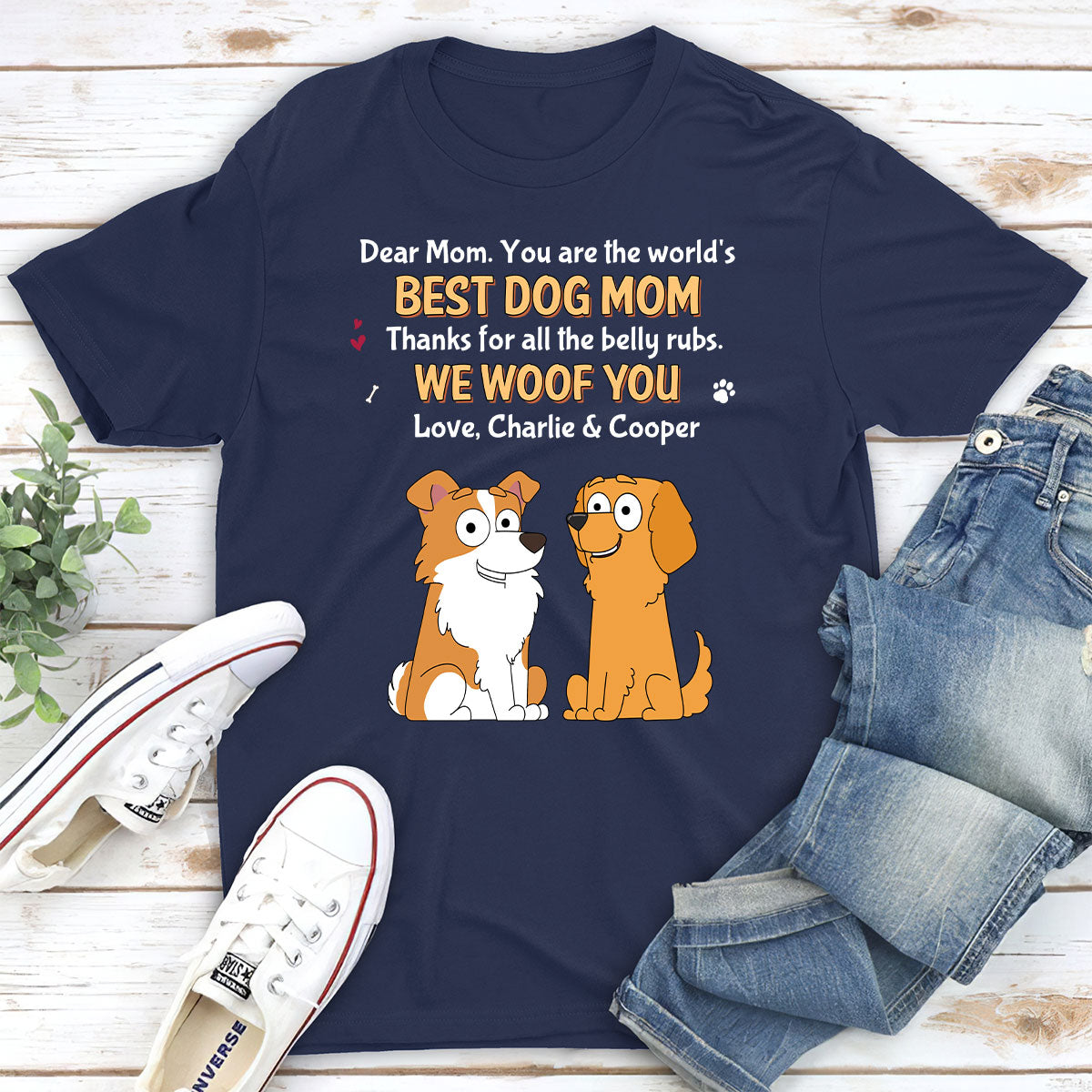 For All The Belly Rubs - Personalized Custom Unisex 5.3 oz T-Shirt for Pet Lovers