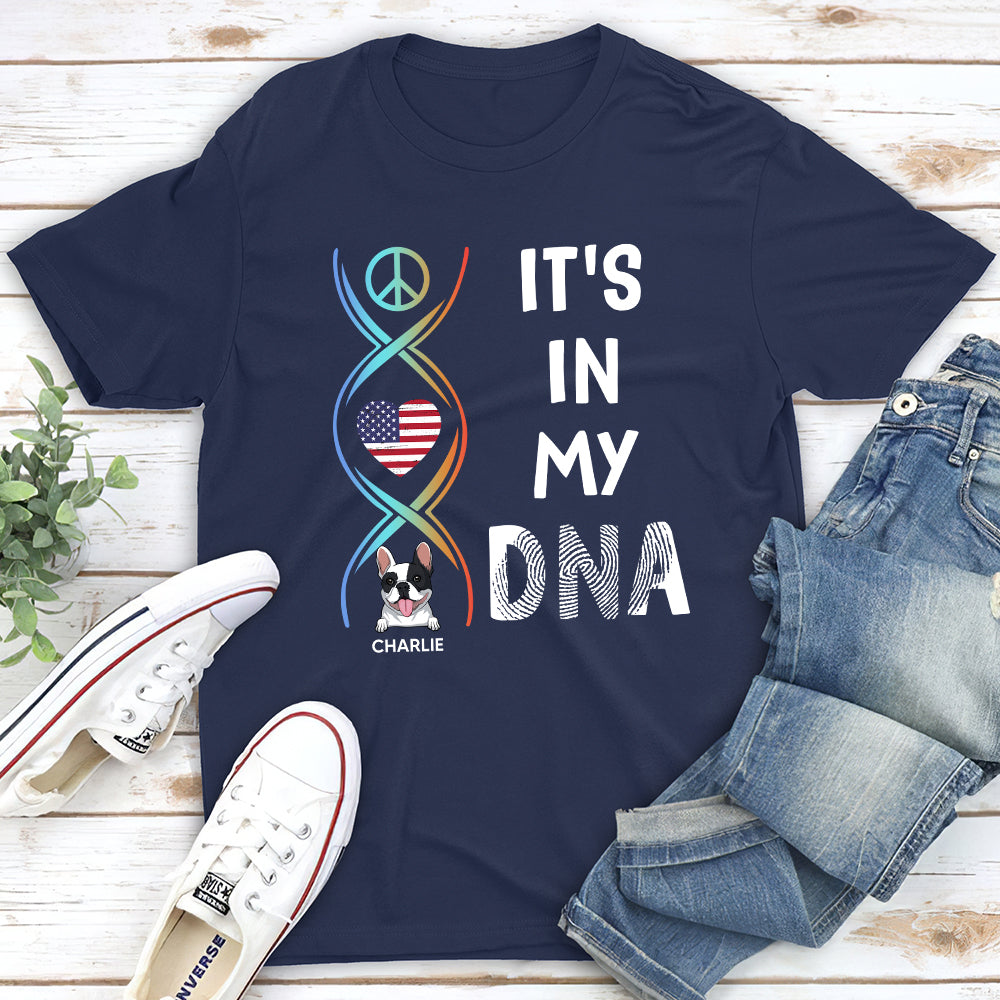 In My DNA Pattern - Personalized Custom Unisex 5.3 oz T-shirt for Pet Lovers