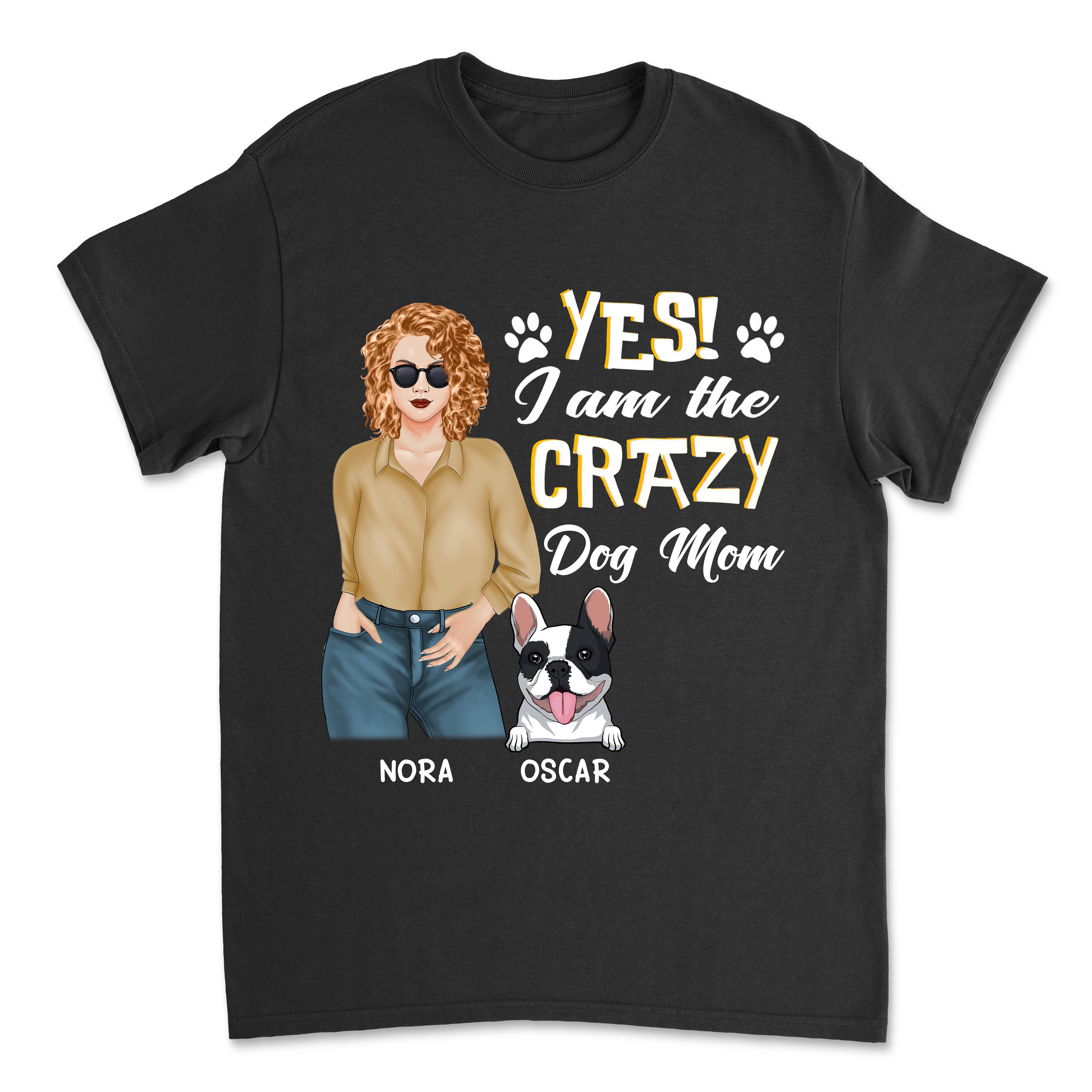 Crazy Dog Mom - Exclusive Personalized Custom Unisex T-shirt for Pet Lovers