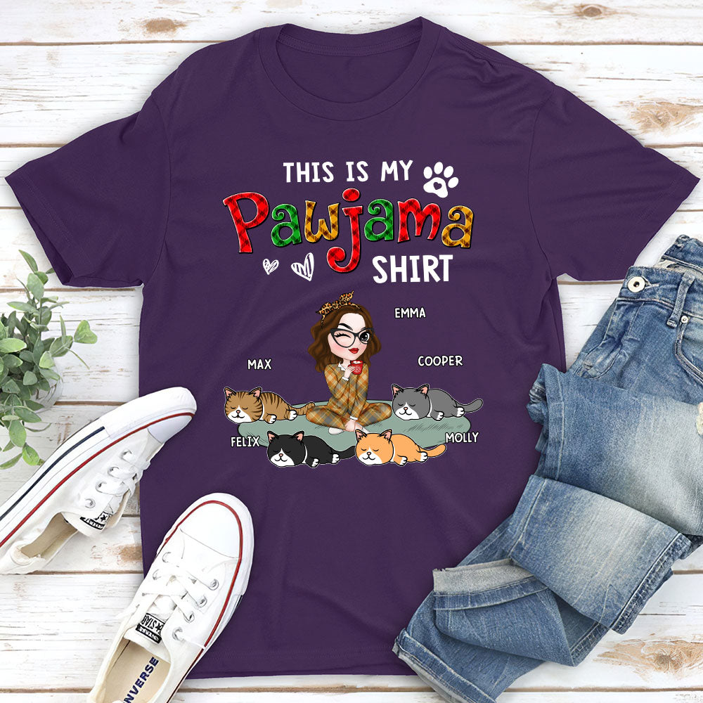 My Pawjama Shirt Cat Version 2 - Personalized Custom Unisex 5.3 oz T-shirt with Copyrighted Artwork