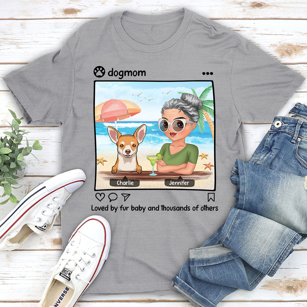 Dog And Mom - Personalized Custom Unisex 5.3 oz T-shirt for Pet Lovers
