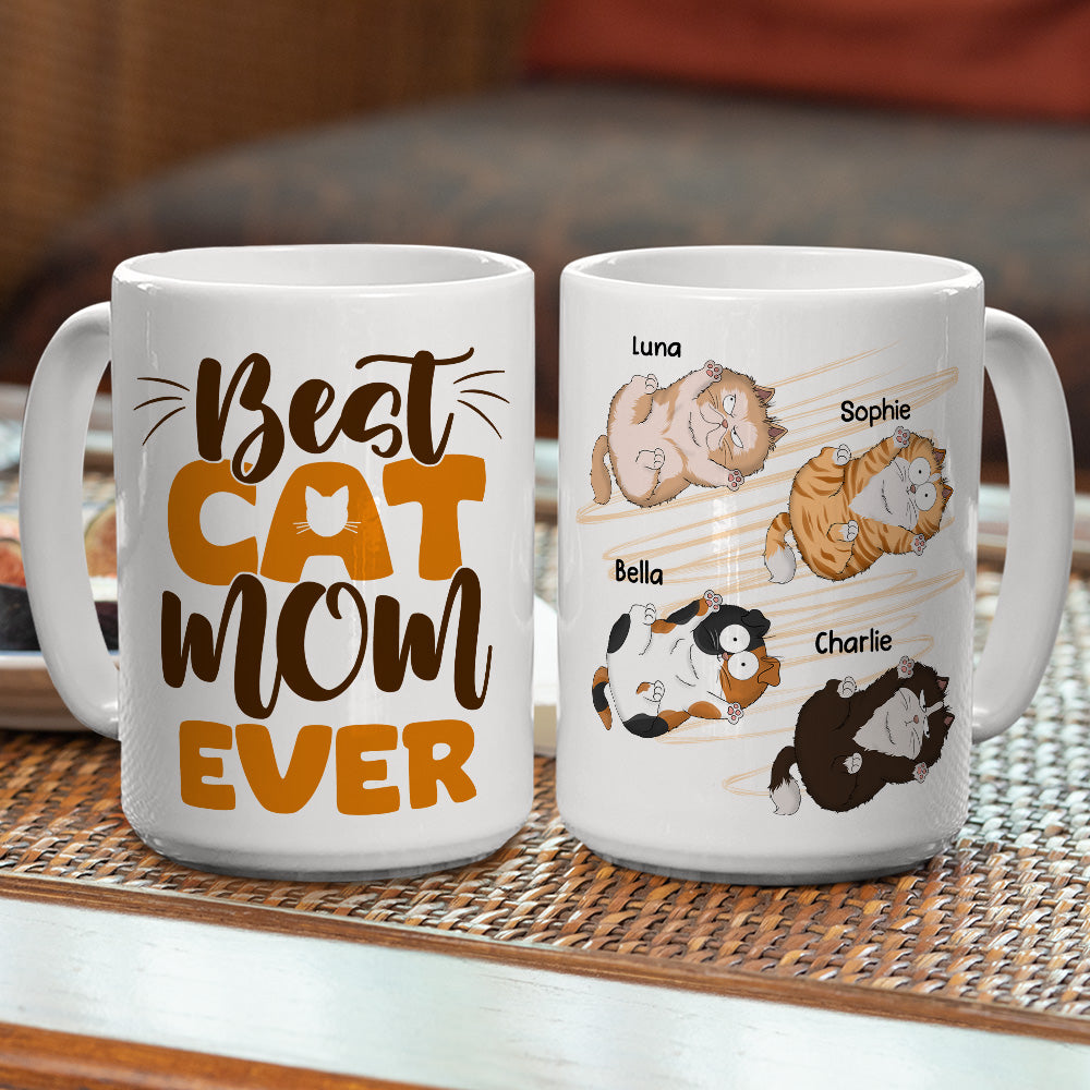 Best Cat Mom Ever - Premium Personalized Custom Ceramic Coffee Mug with USA-Printed Artwork