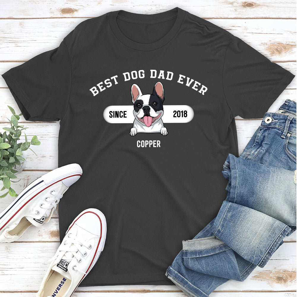 Best Dog Dad Since Then - Premium Personalized Custom Unisex T-shirt for Pet Lovers