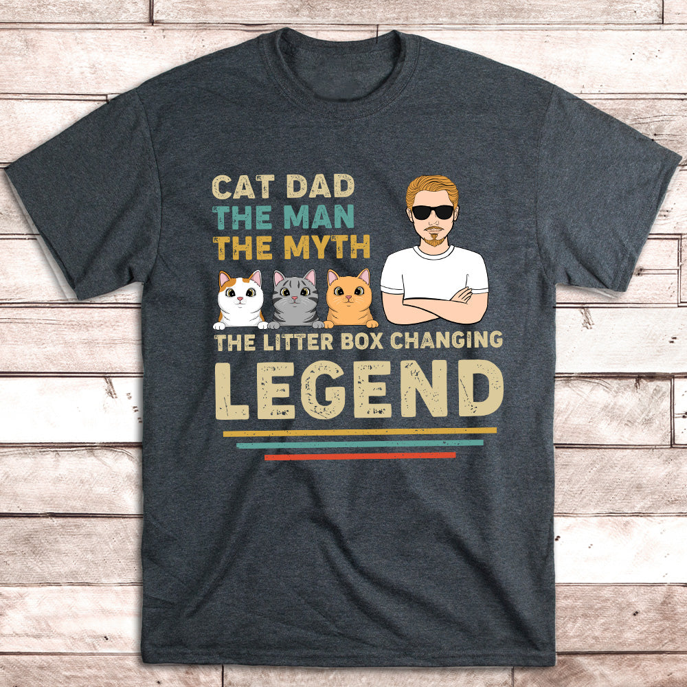Cat Dad Legend - Personalized Custom Unisex 5.3 oz T-shirt for Pet Lovers