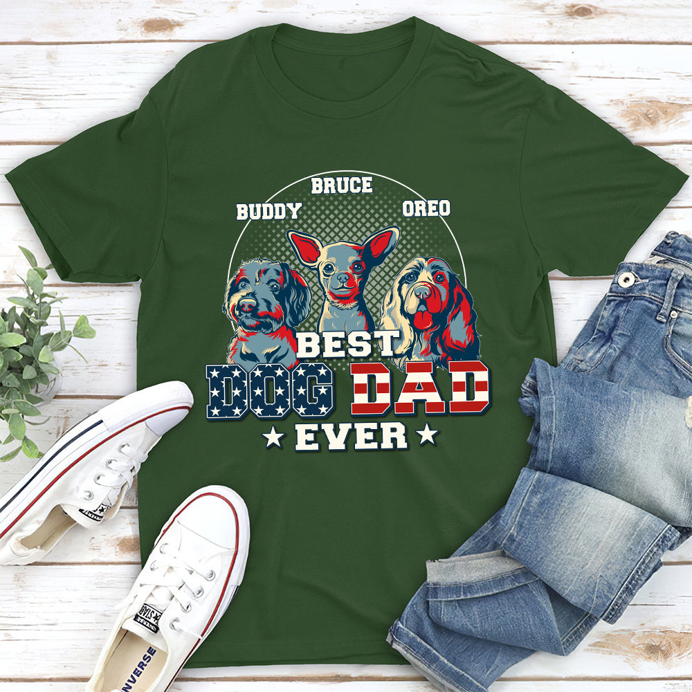 My Best Dog Dad Ever - Personalized Custom Unisex 5.3 oz T-shirt for Pet Lovers