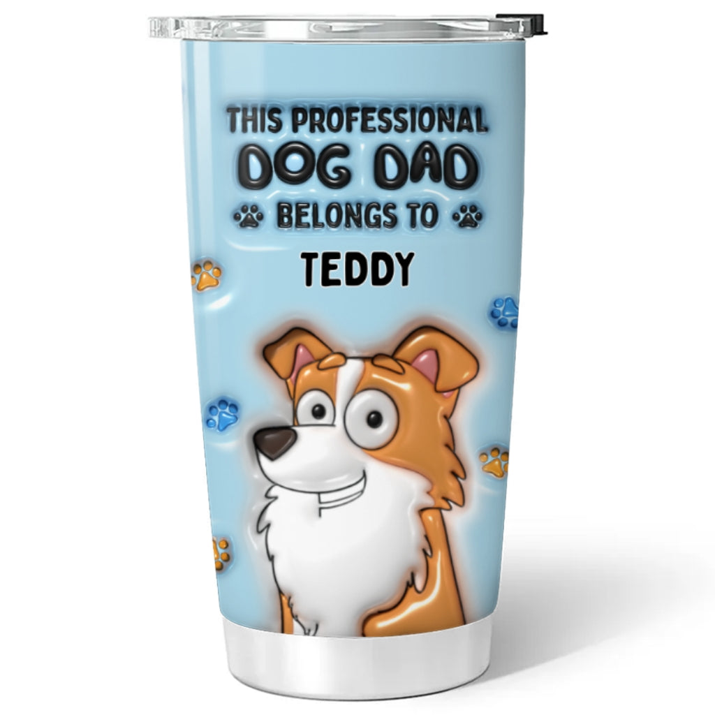 Personalized Custom 3D Inflated Effect 20oz Stainless Steel Tumbler for Dog Moms and Dads