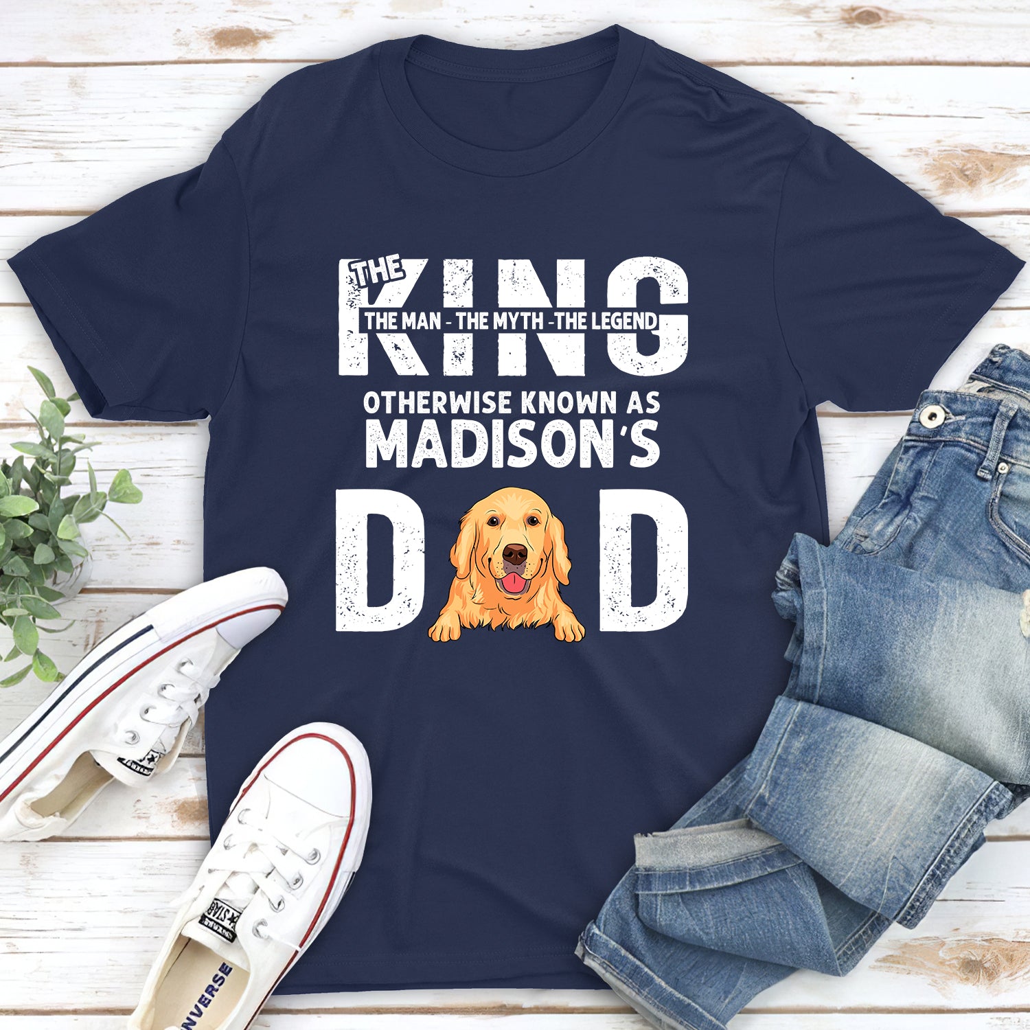 The King Dad - Personalized Custom Unisex 5.3 oz T-shirt for Pet Lovers