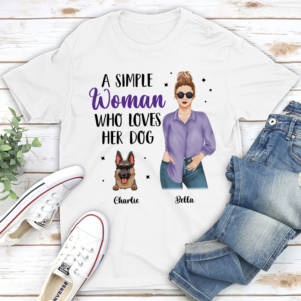Simple Woman Purple - Personalized Custom Unisex 5.3 oz Heavy Cotton T-shirt