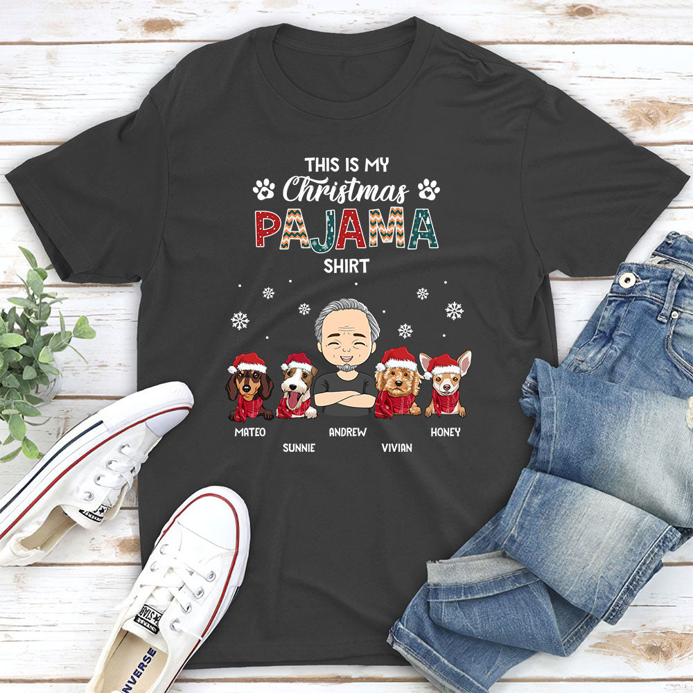 Personalized Custom Unisex Christmas Pajama T-shirt - Ideal Gift for Pet Lovers