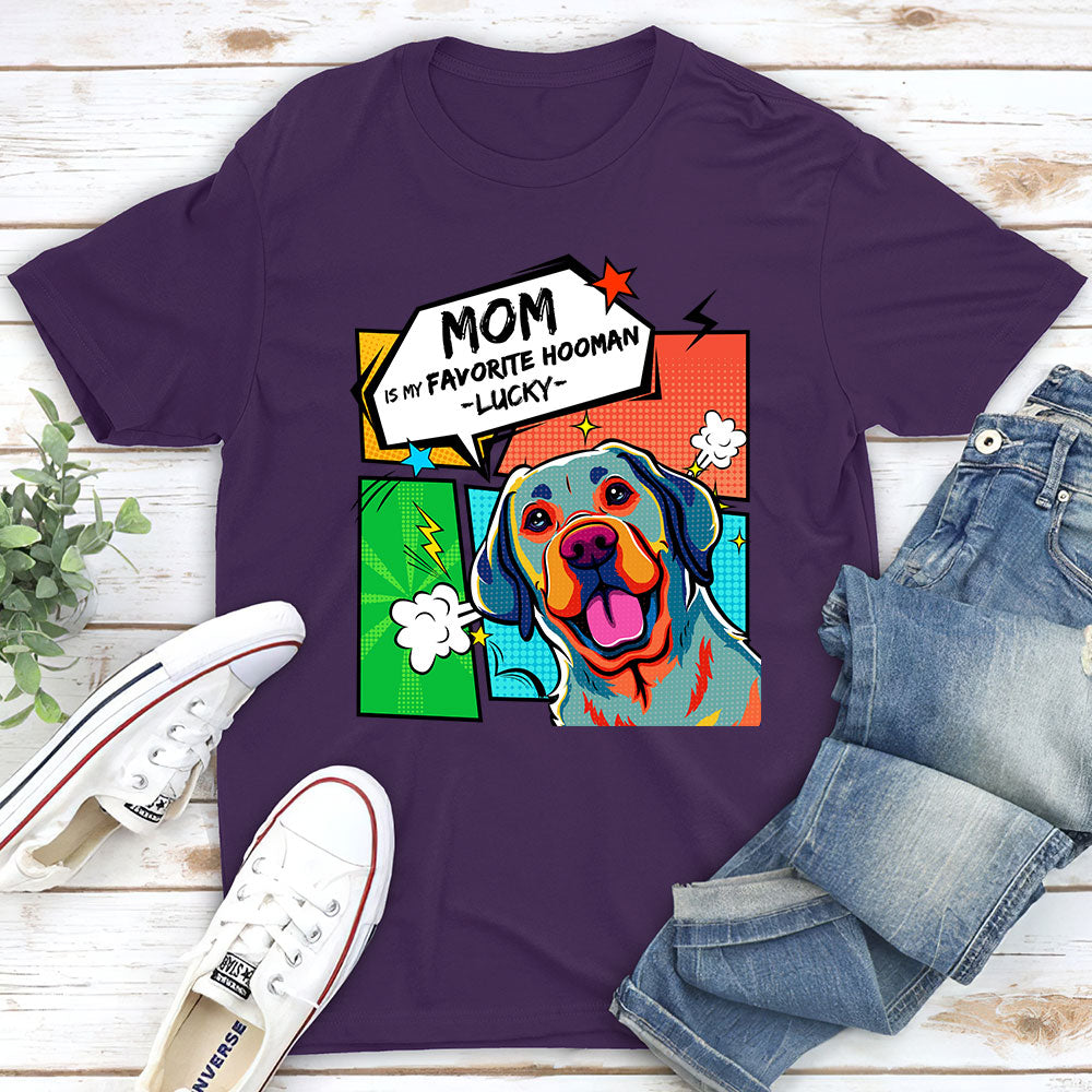 Favorite Hooman - Personalized Custom Unisex Cotton Blend T-shirt for Pet Lovers