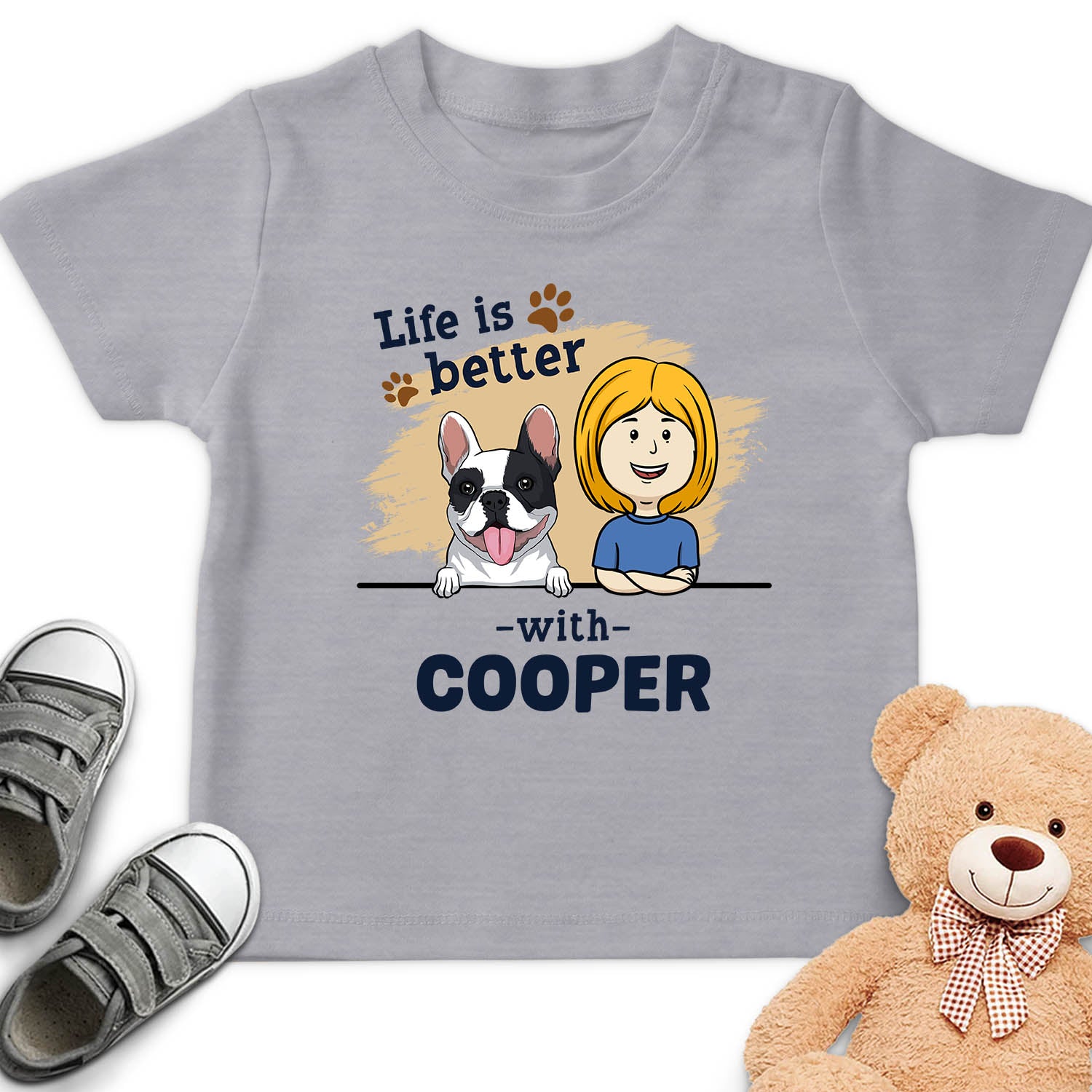 With Dog - Personalized Custom Unisex 5.3 oz Youth T-shirt for Pet Lovers