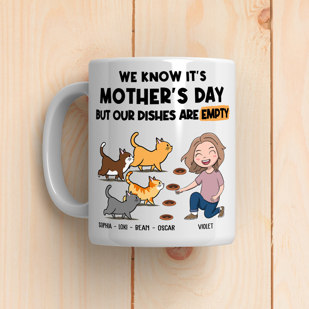Empty Dishes - Customizable Personalized 11oz White Ceramic Coffee Mug for Pet Lovers