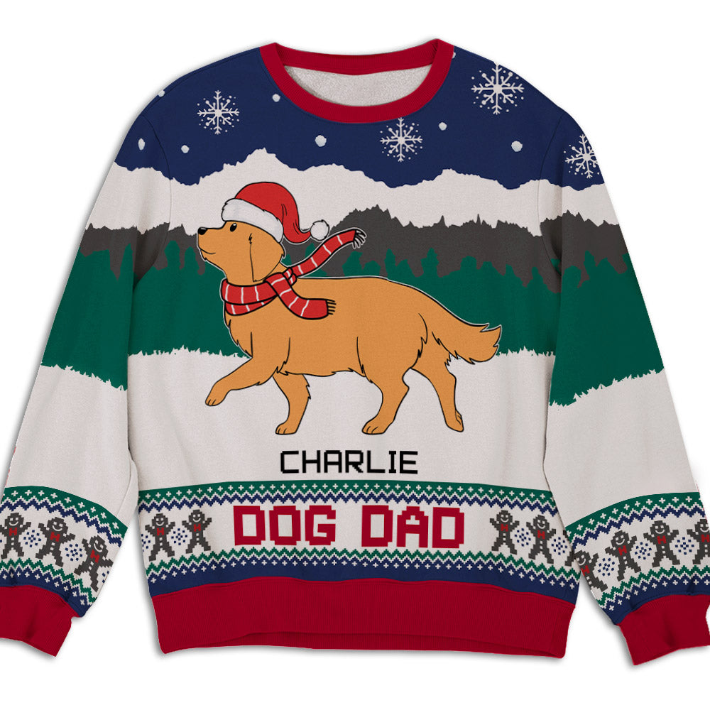 Walking In Forest - Personalized Custom All-Over-Print Unisex 8.8 oz Polyester Blend Sweatshirt for Pet Lovers