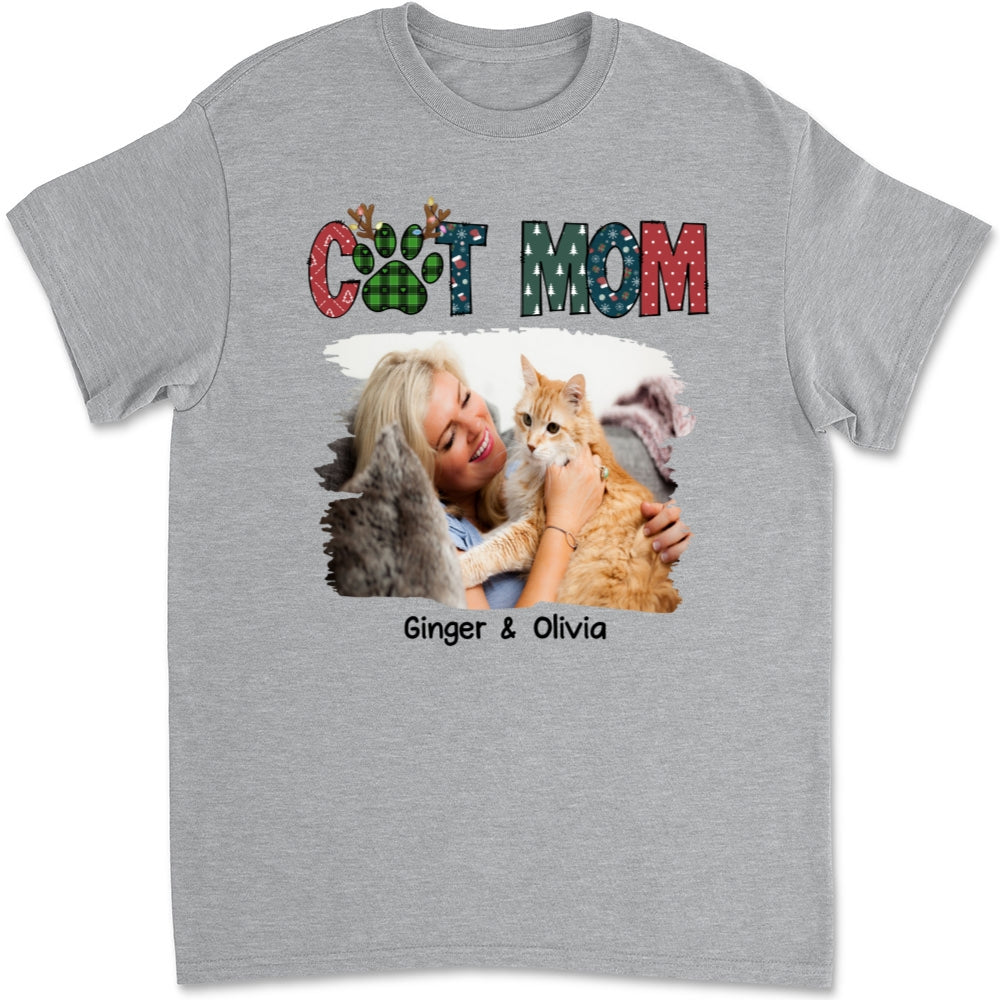 My Adorable Cat Mom Photo - Personalized Custom Unisex 5.3 oz T-shirt