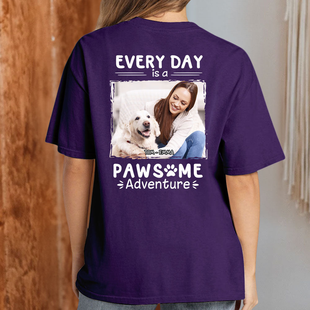 Pawsome Adventure Personalized Custom Unisex 5.3 oz T-shirt - Ideal Gift for Pet Lovers