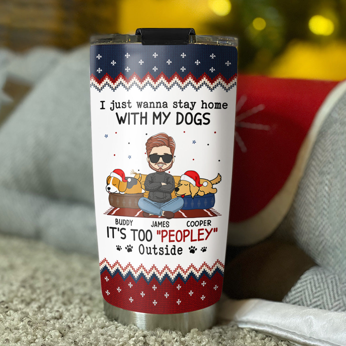Personalized Custom 'It Is Too Peopley Outside' Tumbler - 20oz High - Quality Stainless Steel with Thousands of Designs