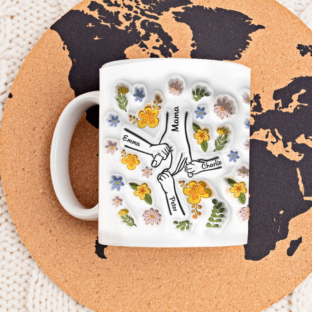 Hand In Hand Version 2 - Exquisite Personalized Custom 3D Inflated Effect Ceramic Mug in 11oz and 15oz Sizes
