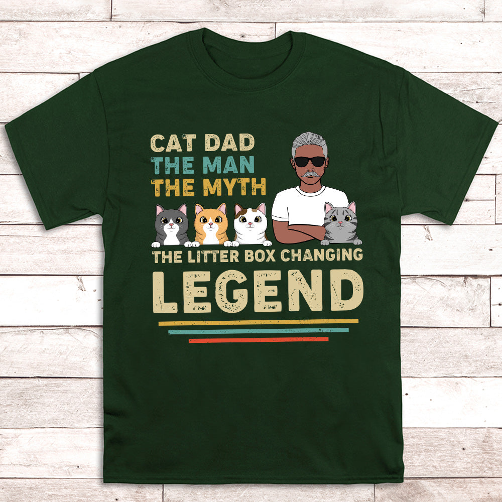 Cat Dad Legend - Personalized Custom Unisex 5.3 oz T-shirt for Pet Lovers