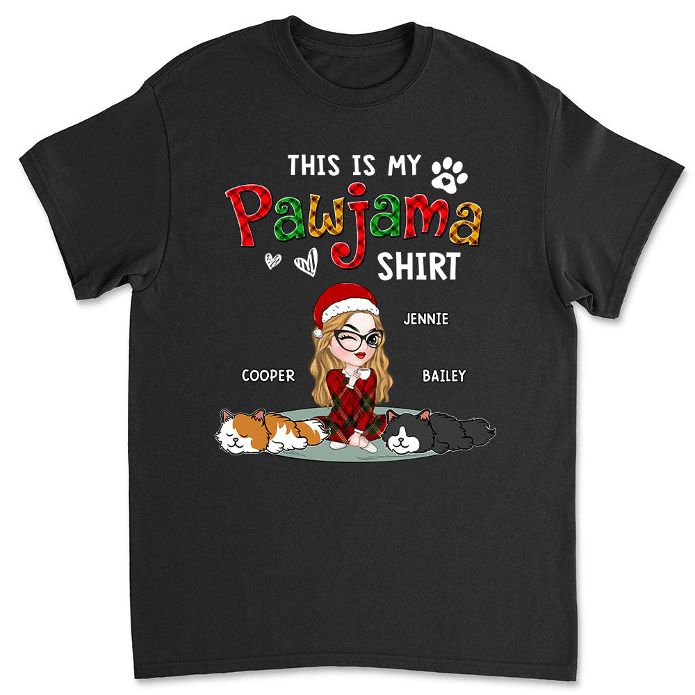My Pawjama Shirt Cat Version 2 - Personalized Custom Unisex 5.3 oz T-shirt with Copyrighted Artwork