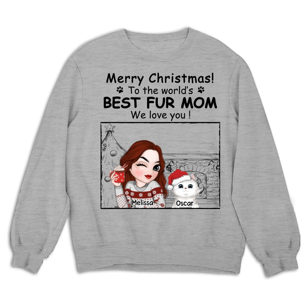 Top-Rated Personalized Custom Christmas Sweatshirt for Fur Moms