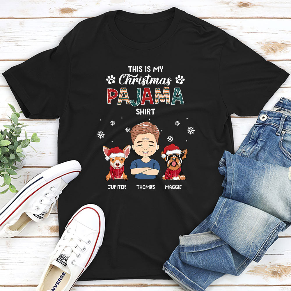 Personalized Custom Unisex Christmas Pajama T-shirt - Ideal Gift for Pet Lovers