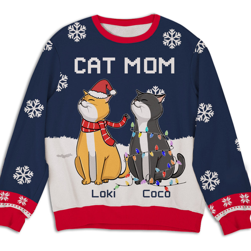 Cat Chilling - Personalized Custom All-Over-Print Unisex 8.8 oz Sweatshirt for Pet Lovers
