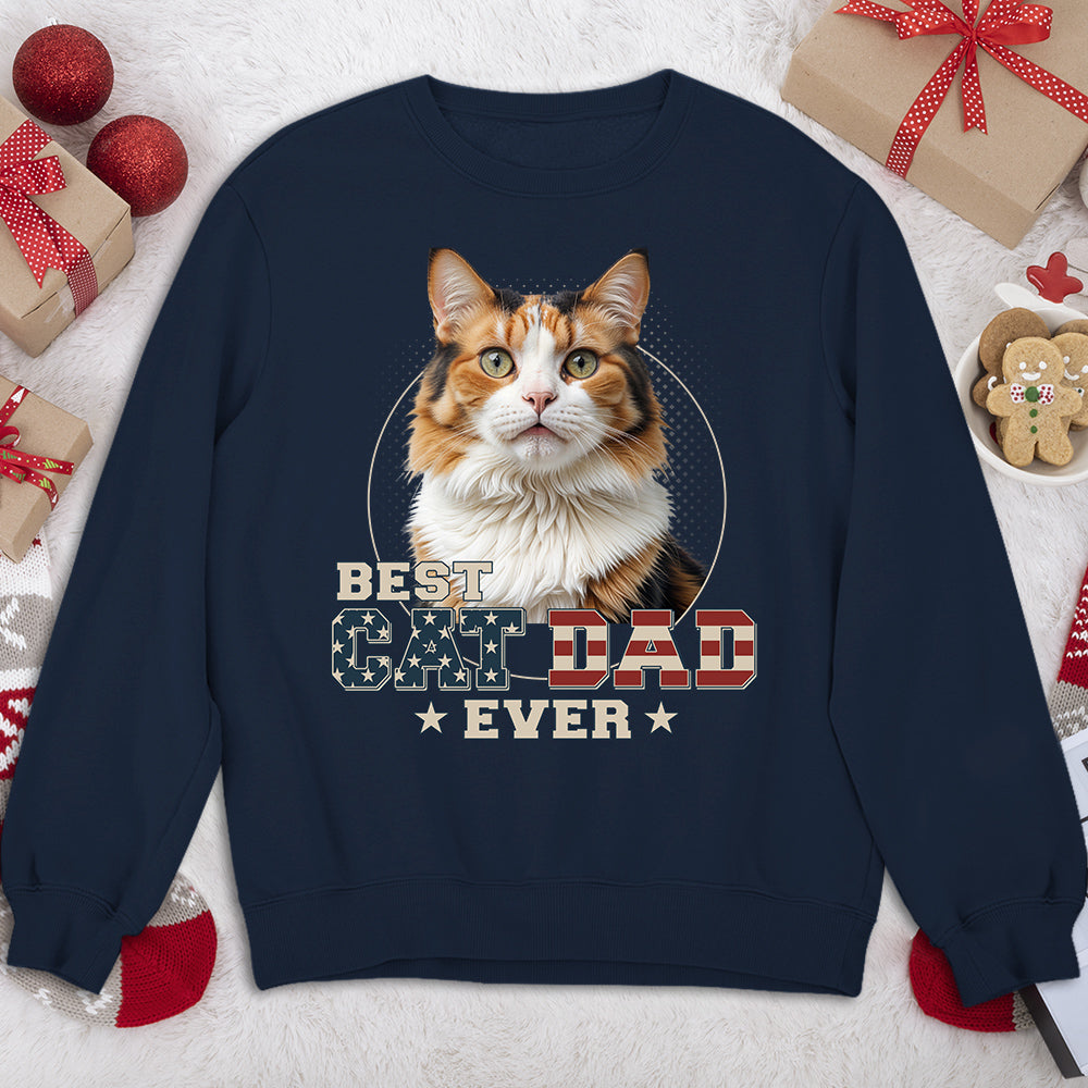Custom Photo Ultimate Dog Cat Dad Personalized Unisex 8.0 oz Custom Sweatshirt - Ideal Gift for Pet Lovers