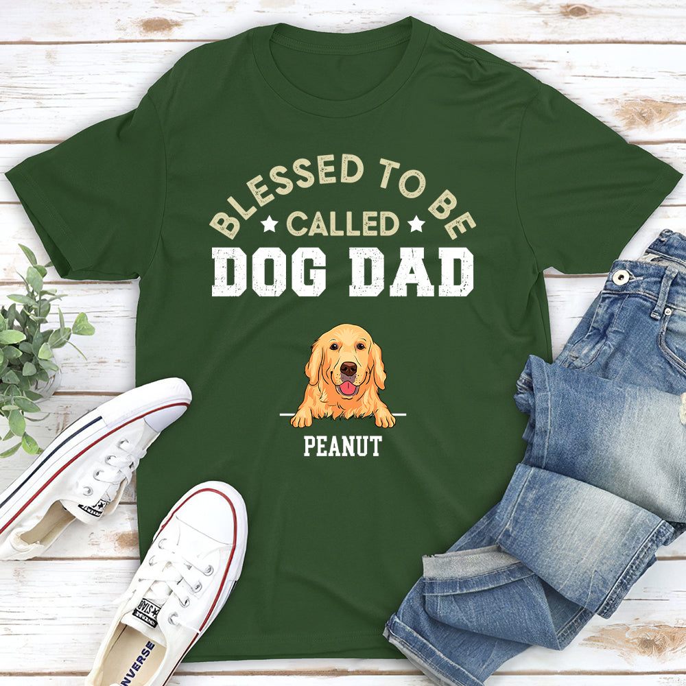 Blessed Dog Dad - Stylish Personalized Custom Unisex Cotton T-shirt for Pet Lovers