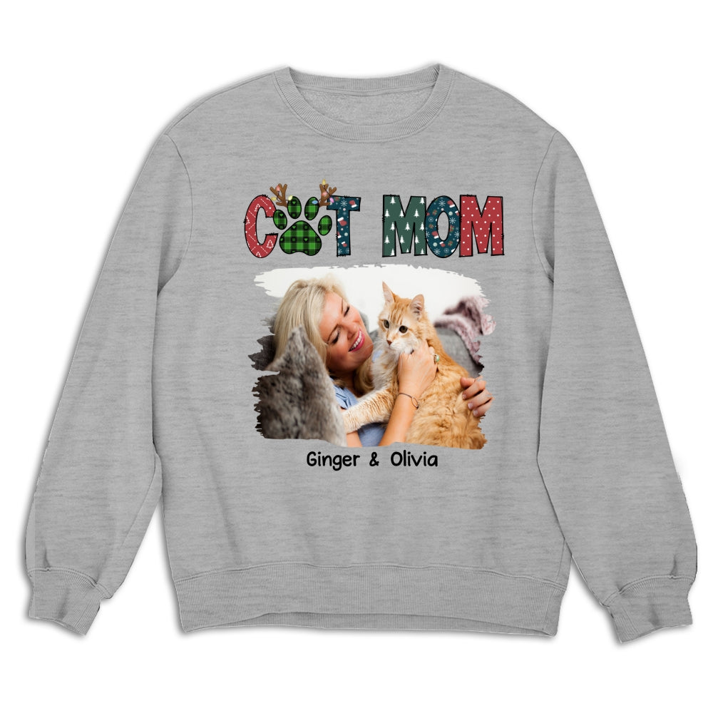 Personalized Custom My Lovely Cat Mom Photo Unisex 8.0 oz Sweatshirt - Ideal Gift for Pet Lovers