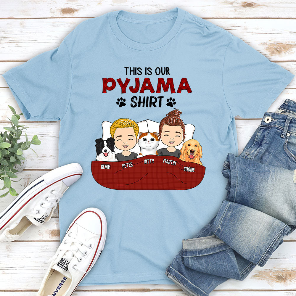 Personalized Custom Unisex Pajama Shirt Couple Version 2 - Ideal Gift for Pet Lovers