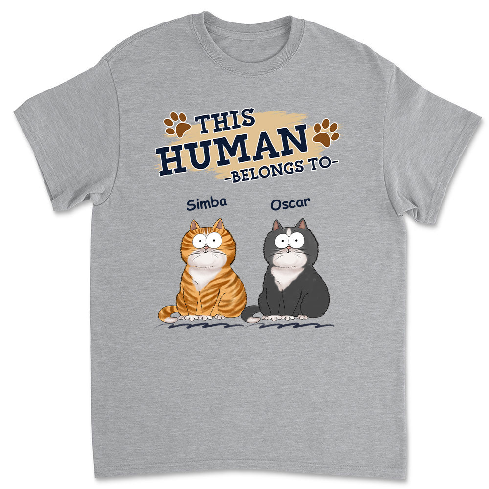 Belongs To My Cat - Personalized Custom Unisex 5.3 oz T-shirt for Pet Lovers