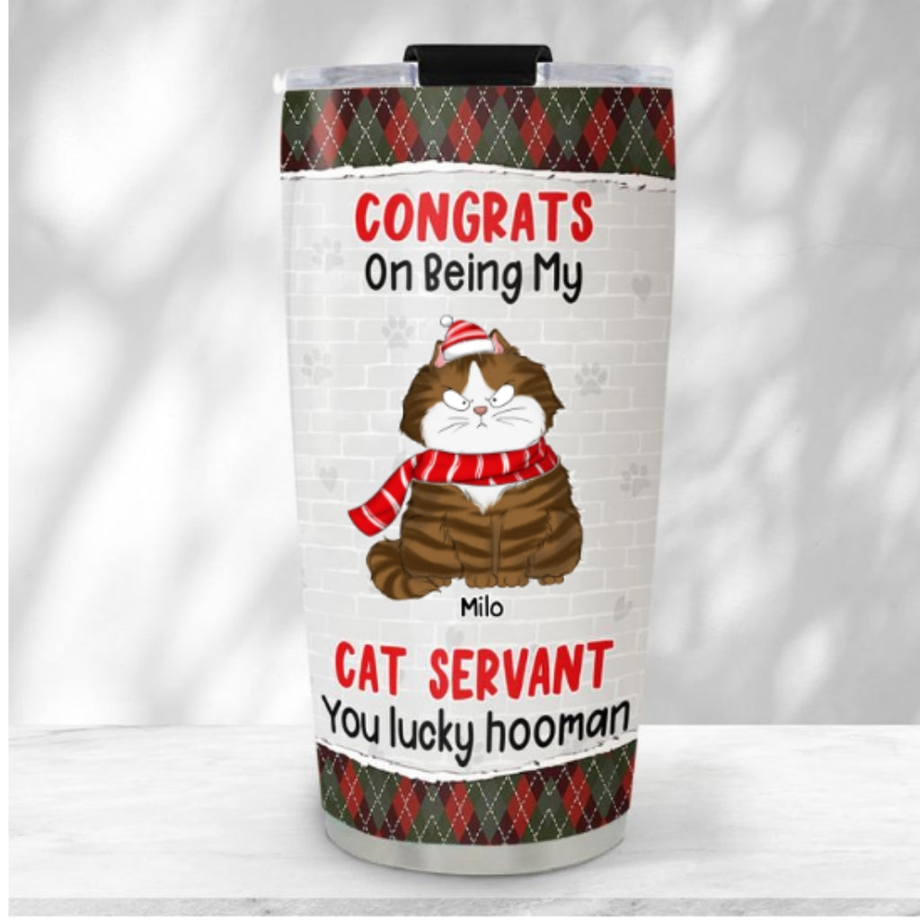Congrats Lucky Hooman - Customizable Personalized 20oz Stainless Steel Tumbler with Thousands of Cool Designs