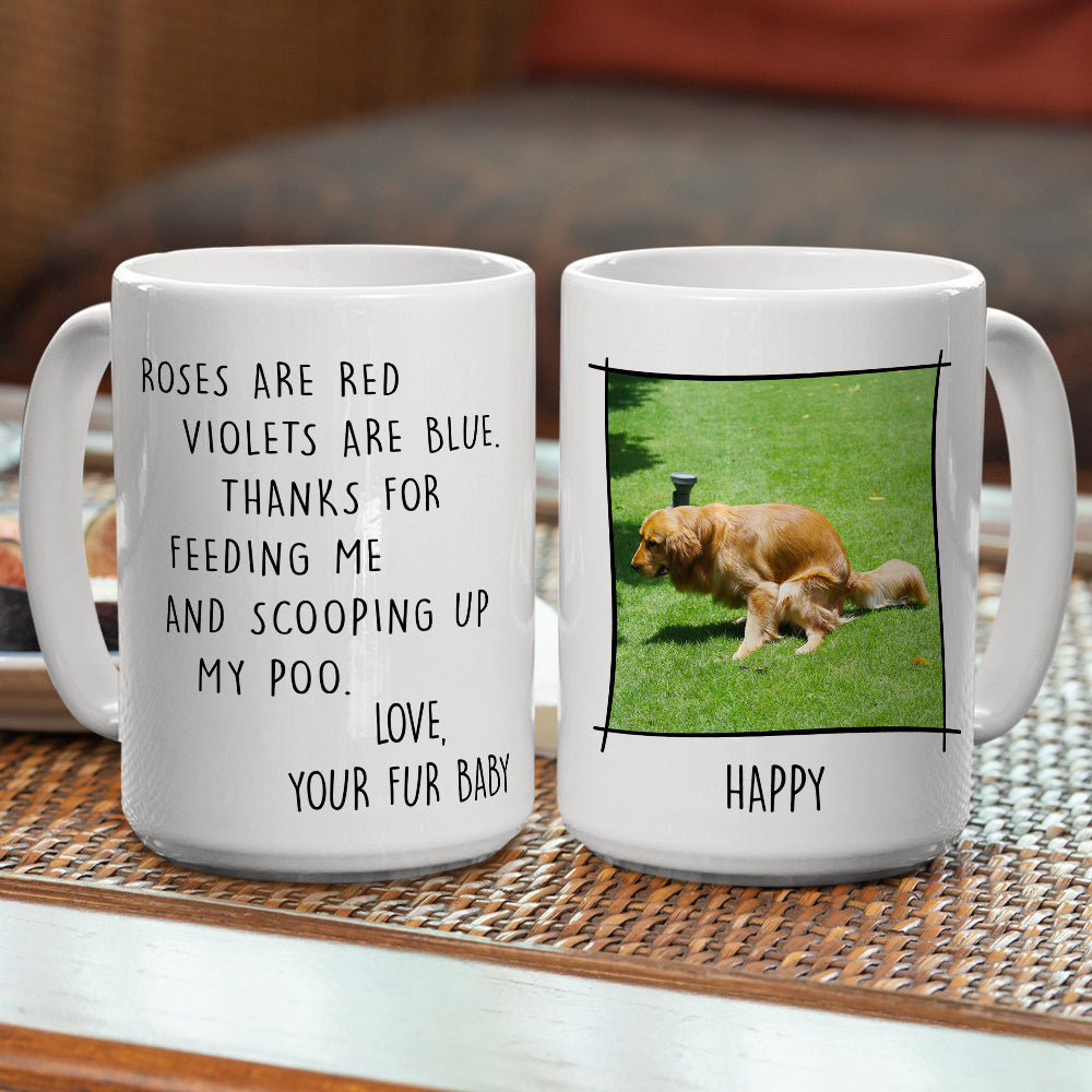 Personalized Custom Thank You For Scooping My Poo Ver Photo Coffee Mug - 11oz & 15oz
