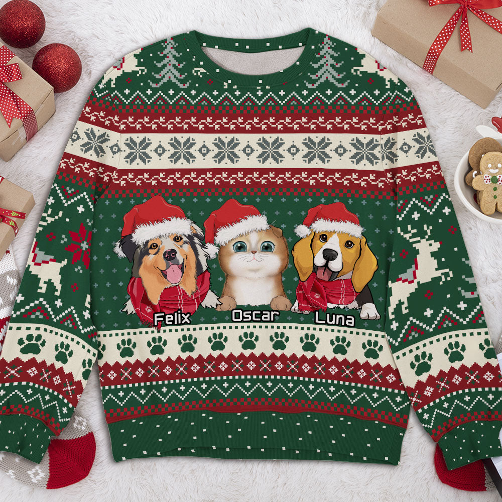 Cozy Personalized Custom All-Over-Print Winter Sweatshirt for Pets