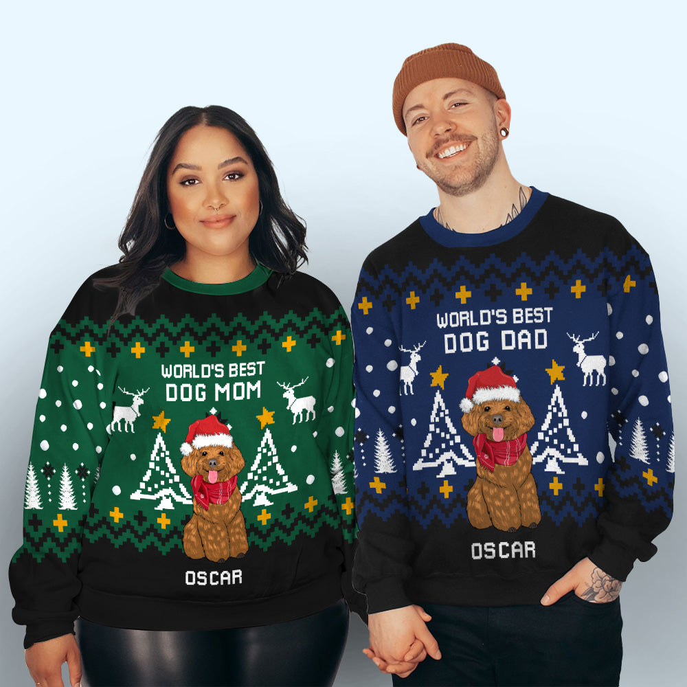 Christmas Is Better With Dog - Personalized Custom All-Over-Print Unisex Polyester Blend 8.8 oz Sweatshirt for Dog Lovers