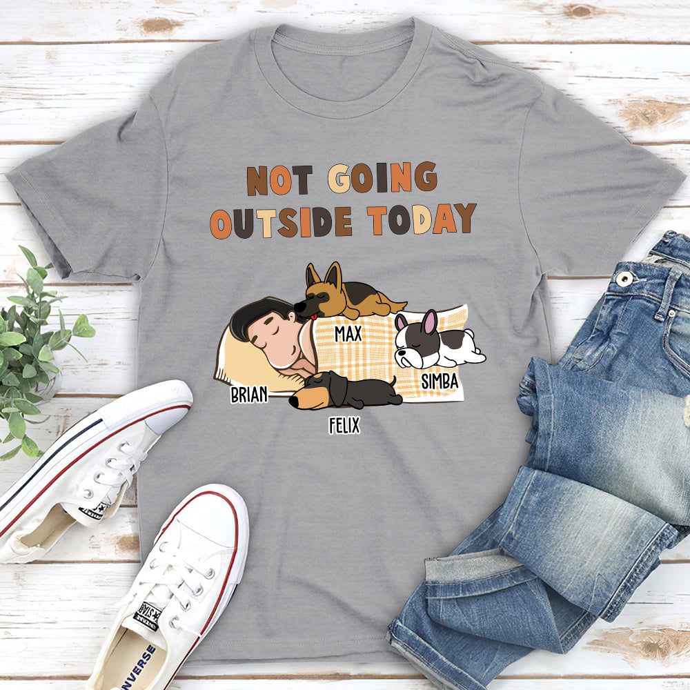 Not Going Outside - Personalized Custom Unisex 5.3 oz Heavy Cotton T-shirt for Pet Lovers