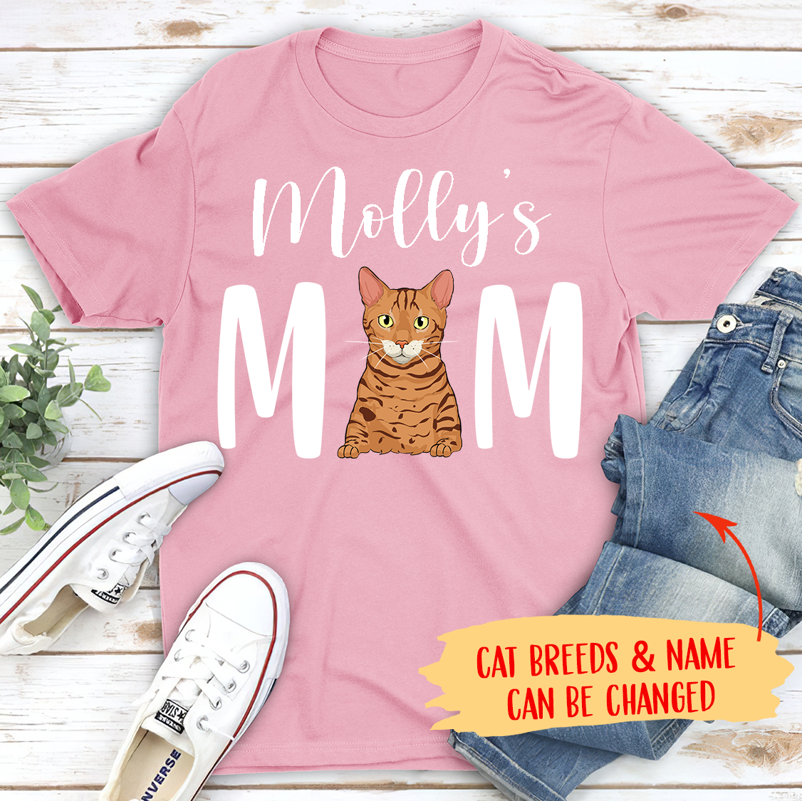 Personalized Custom Unisex Cat Mom/Dad T-shirt - Ideal Gift for Pet Lovers
