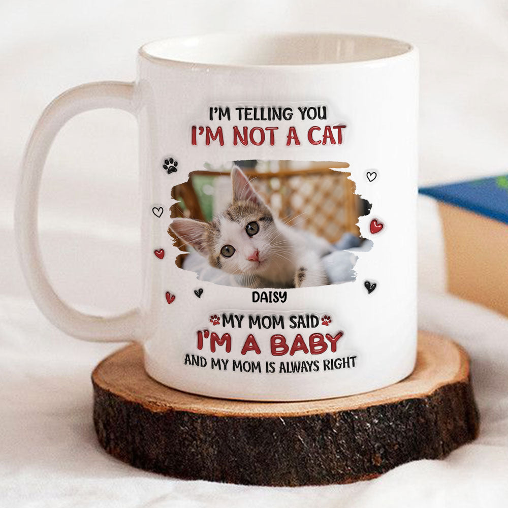Personalized Custom 3D Inflated Effect I Am A Baby Photo Mug - 11oz and 15oz High - Quality Ceramic