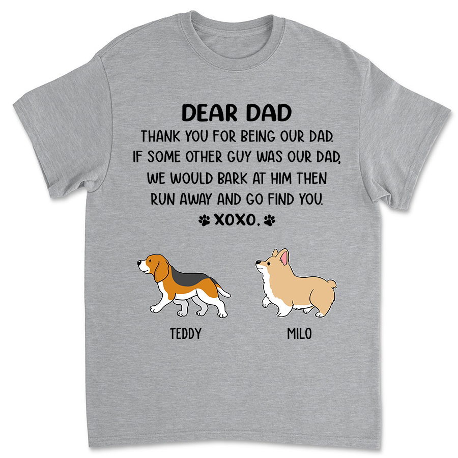 Dear Dad Xoxo - Personalized Custom Unisex 5.3 oz T-shirt for Pet Lovers