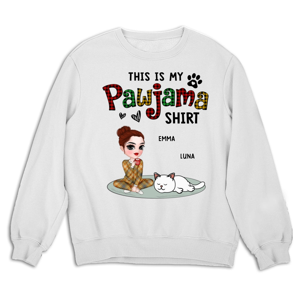 Pawjama Shirt Ver Cat - Customizable Personalized Unisex Sweatshirt for Pet Lovers