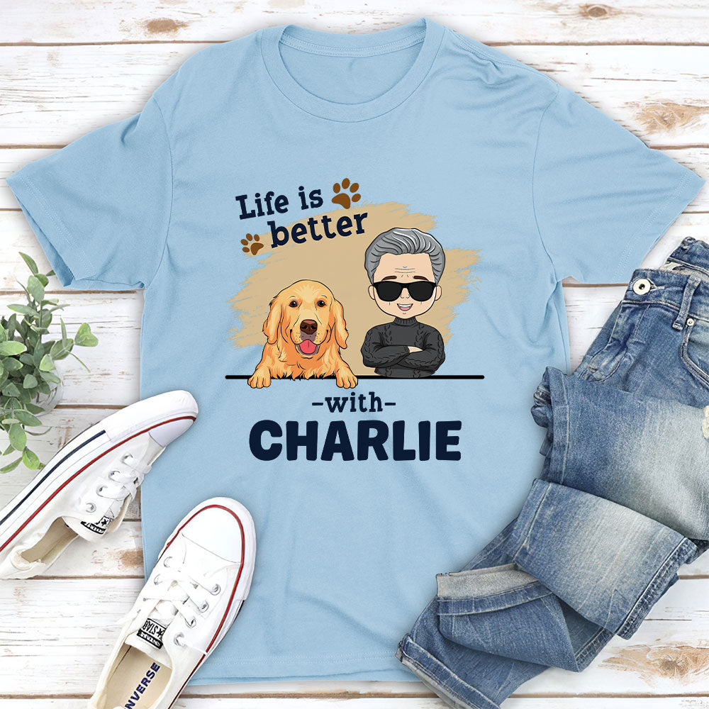 Exclusive Personalized Custom Unisex Better Dog Dad T-Shirt
