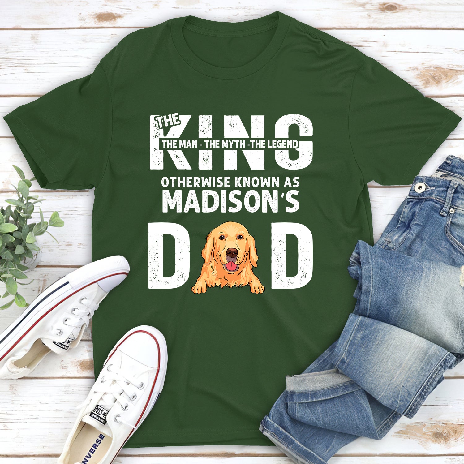 The King Dad - Personalized Custom Unisex 5.3 oz T-shirt for Pet Lovers