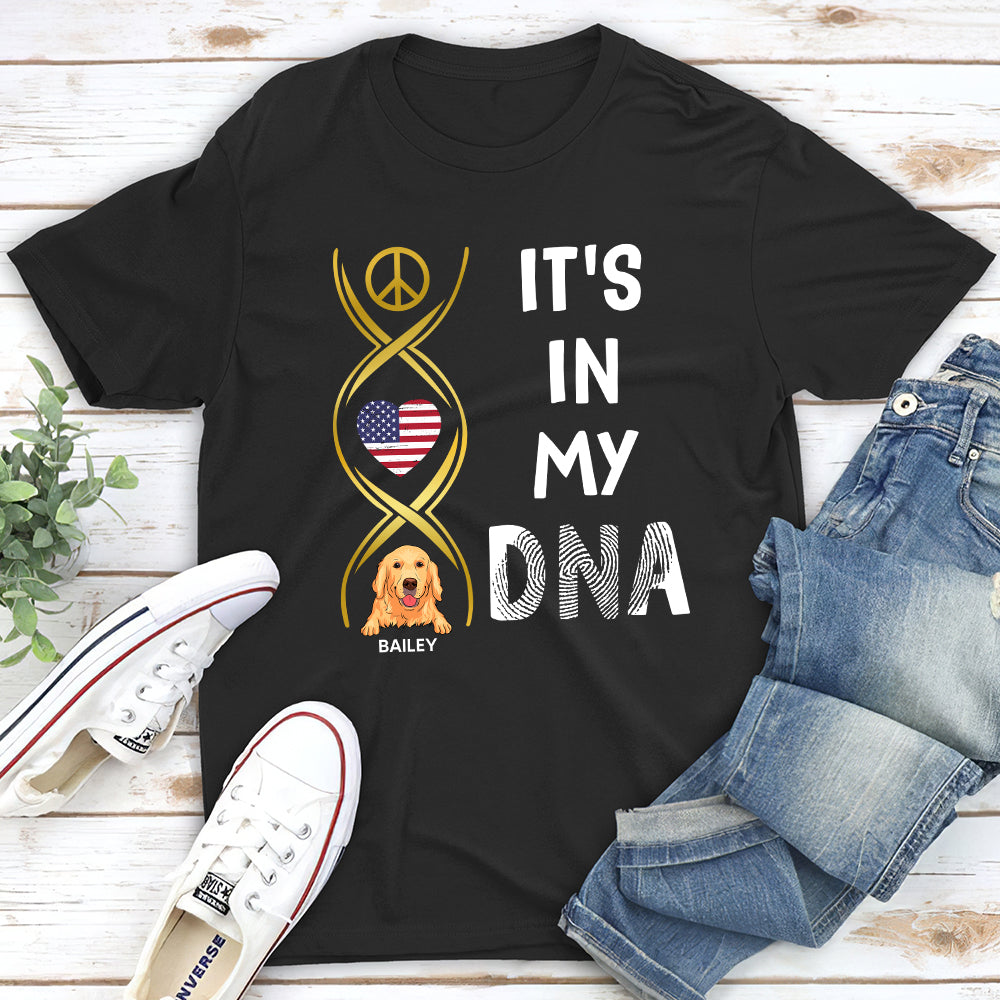 In My DNA Pattern - Personalized Custom Unisex 5.3 oz T-shirt for Pet Lovers