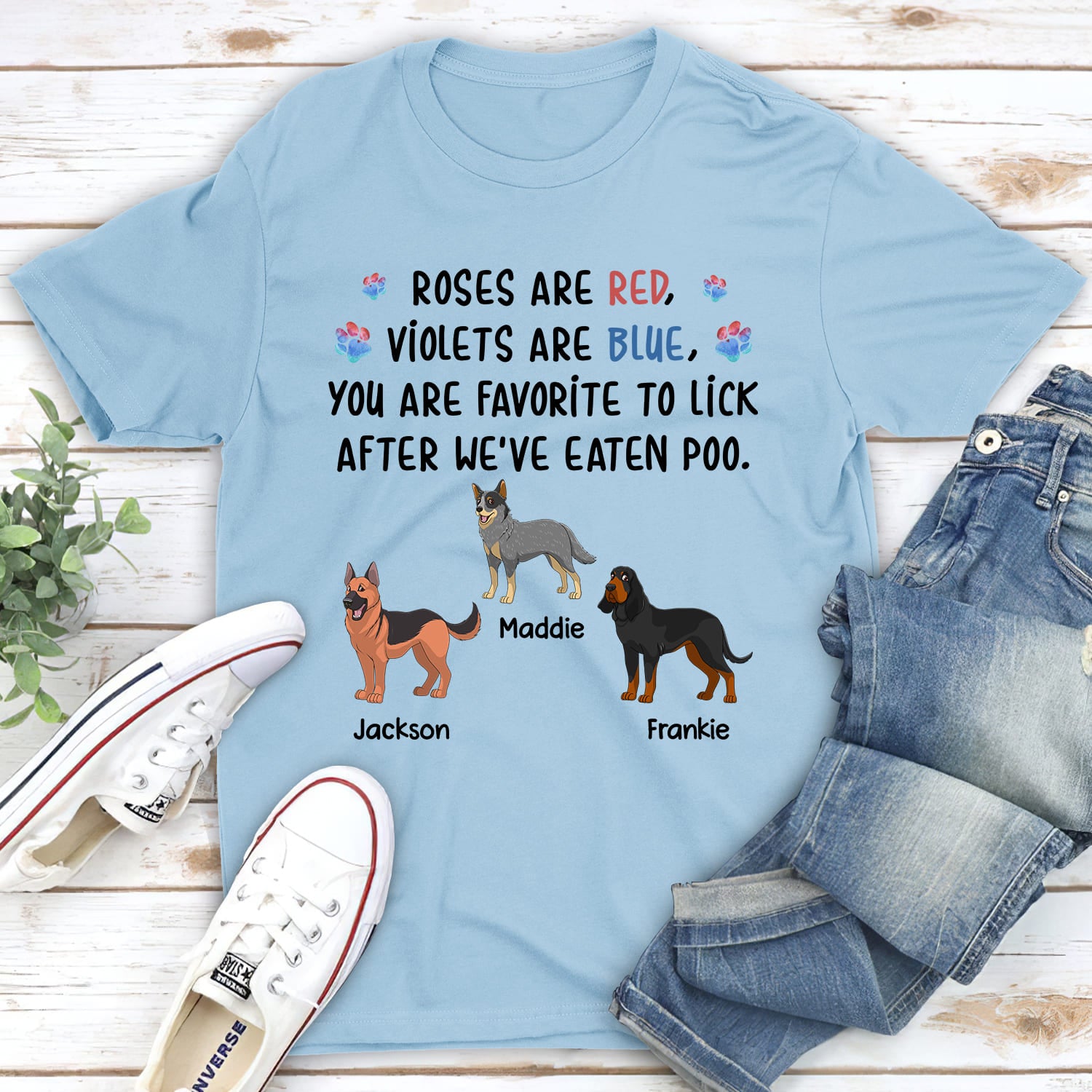 Dog Lick - Personalized Custom Unisex 5.3 oz T-shirt for Pet Lovers