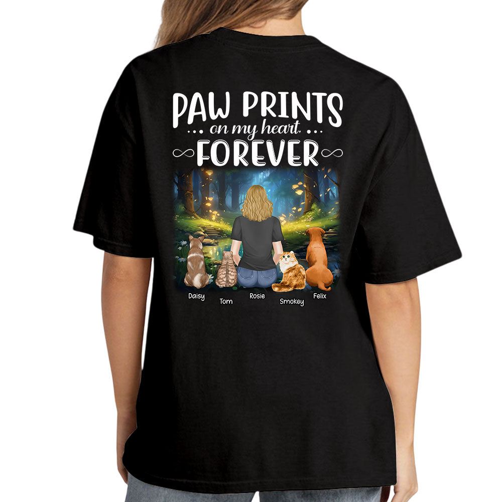 Paw Prints Forever - Exclusive Personalized Custom Unisex 5.3 oz T-shirt for Pet Lovers