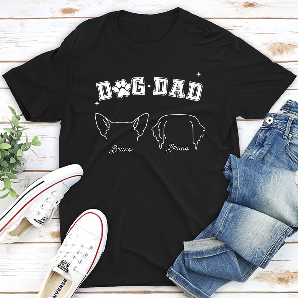 Dog Dad Mom Line - Customizable Personalized Unisex 5.3 oz T-shirt for Pet Lovers
