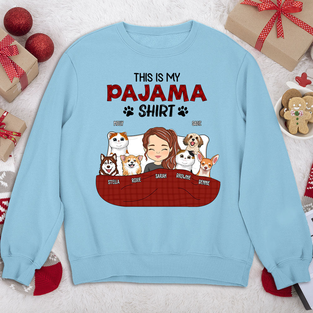 Personalized Custom Pajama Shirt Version 2 - Unisex 8.0 oz Customizable Sweatshirt for Pet Lovers