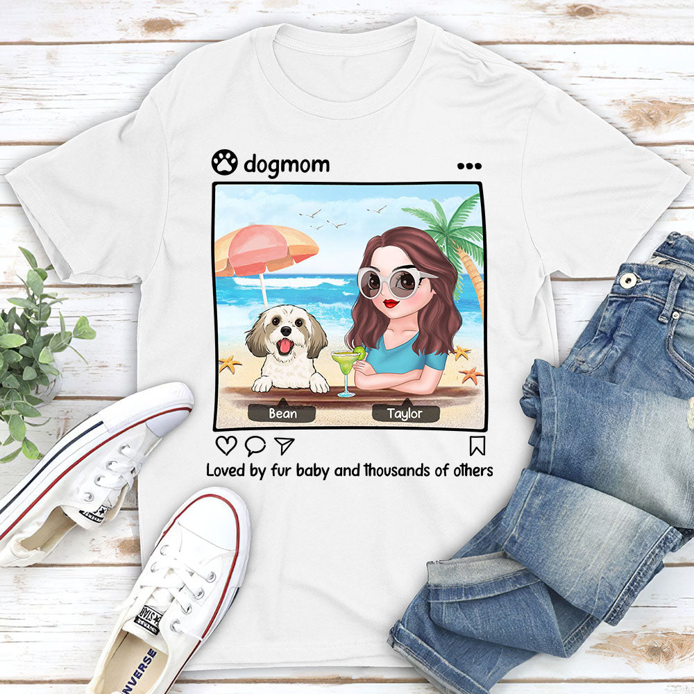 Dog And Mom - Personalized Custom Unisex 5.3 oz T-shirt for Pet Lovers