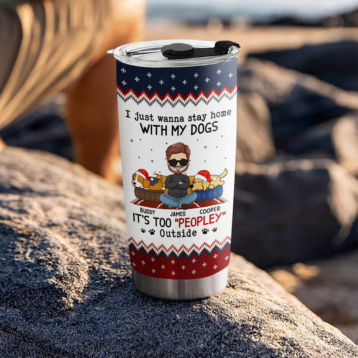 Personalized Custom 'It Is Too Peopley Outside' Tumbler - 20oz High - Quality Stainless Steel with Thousands of Designs