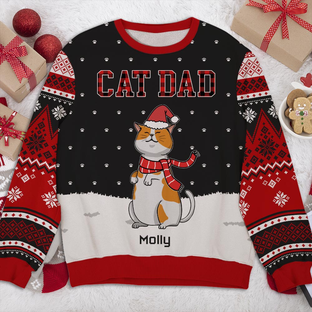Unique Cat Chilling Pattern - Personalized Custom All-Over-Print Unisex 8.8 oz Sweatshirt for Pet Lovers